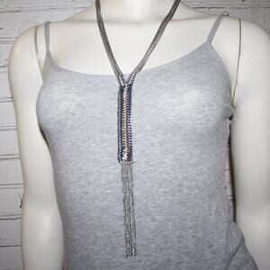 Stella & Dot Silver Necklace with Blue Accents